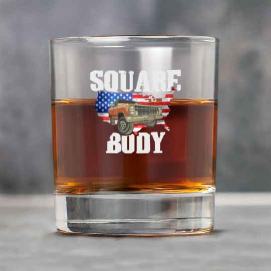 Square Body - American Flag Truck Lovers Rock Glasses