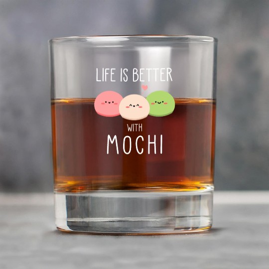 Life Is Better With Mochi Japanese Ice Cream Gift Rock Glasses