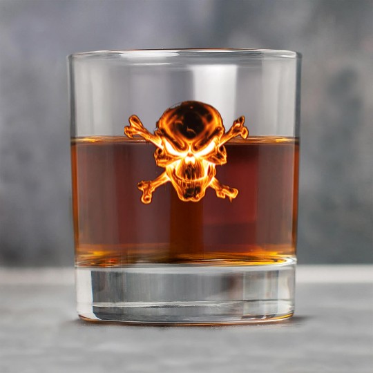 flaming skull Rock Glasses