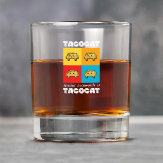 Funny Taco Cat Tacocat Spelled Backwards Palindrom Rock Glasses