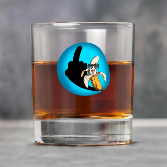 Dirty joke middle finger banana halloween shadow Rock Glasses