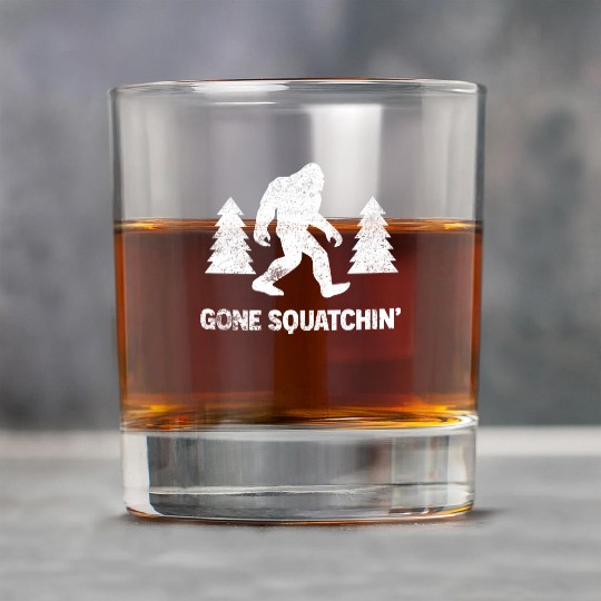 Gone Squatchin Bigfoot Sasquatch Distressed Rock Glasses
