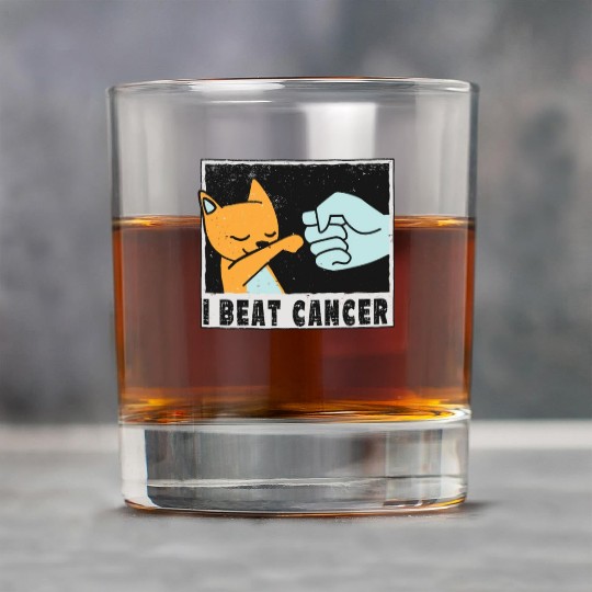 cut little Cat Cancer Survivor I Beat Cancer Rock Glasses