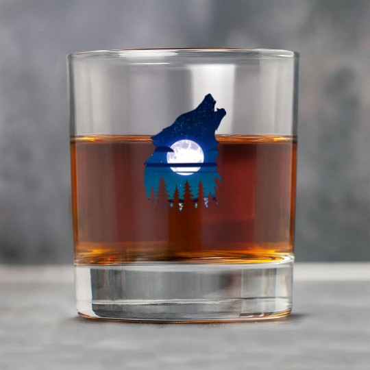 Howling wolf full moon forest howling wild Rock Glasses
