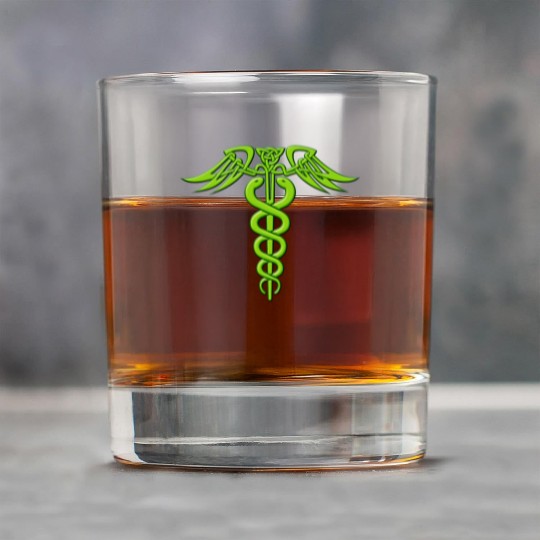 Green Celtic Knot Caduceus Rock Glasses