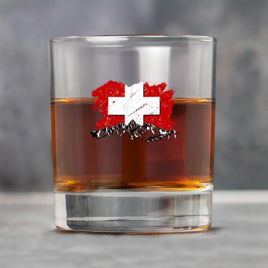 Switzerland Flag Zurich Bern Alps Swiss German Rock Glasses