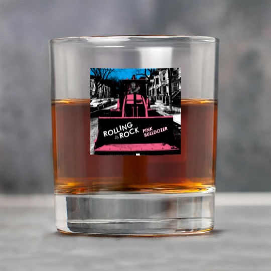 Pink Bulldozer / Rolling Rock Rock Glasses