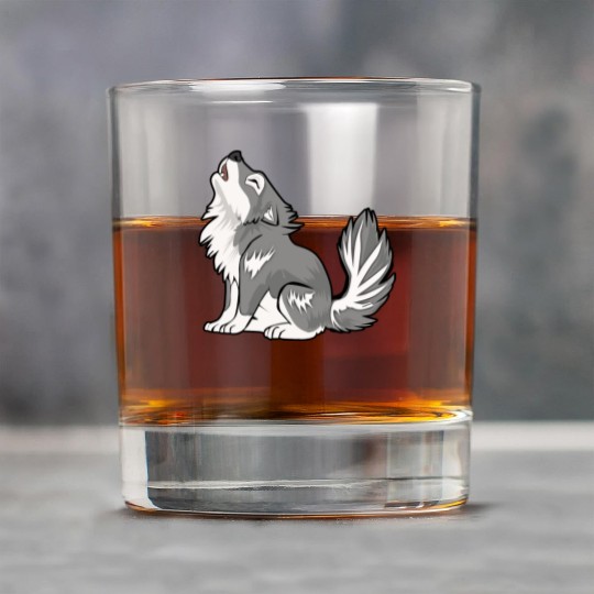 Cute Baby Howling Wolf Cub Gifts Animals Lover Rock Glasses