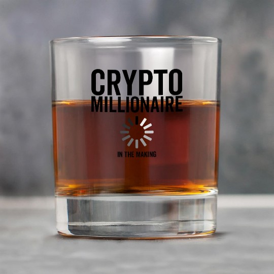 Bitcoin Crypto Millionaire Loading In The Making Rock Glasses