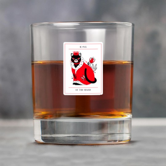 Pampered Black Cat, King of The House, Cat Owners Rock Glasses