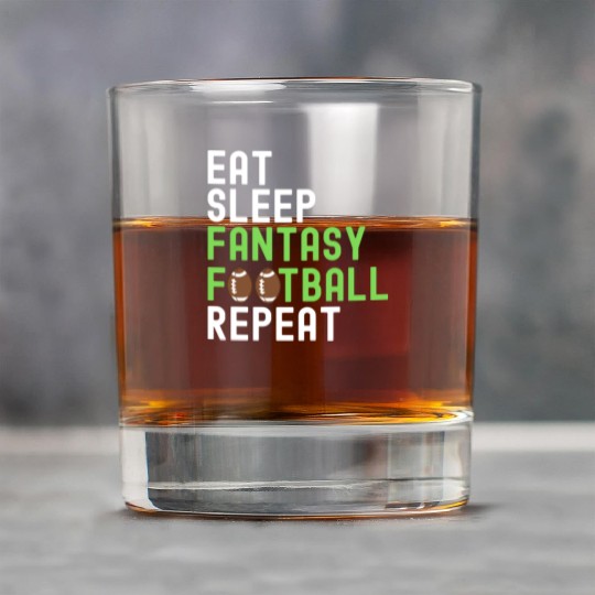 Eat Sleep Fantasy Football Repeat FFL Champion Rock Glasses