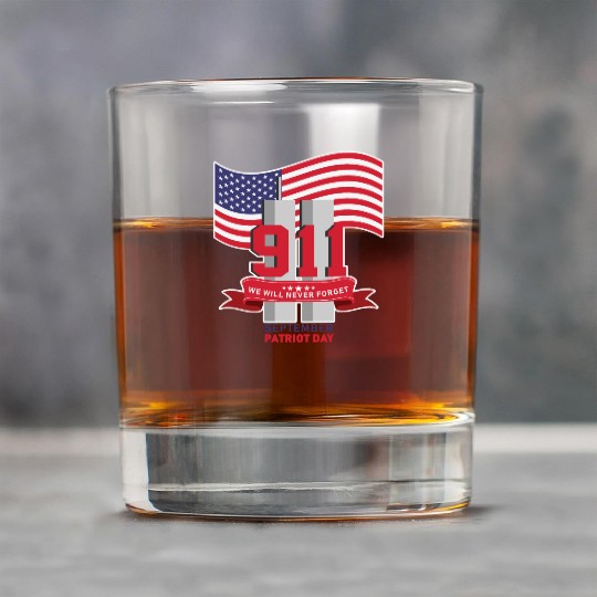 Patriot Day Never Forget 911 Anniversary Rock Glasses