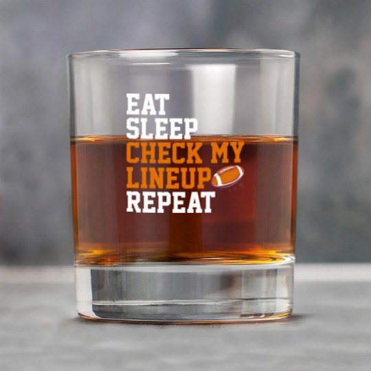 Fantasy Football Eat Sleep Check My Lineup Draft Rock Glasses