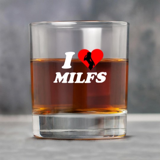 I love milfs -i heart hot moms -funny milfs Rock Glasses