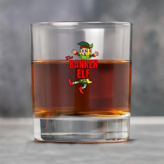 The Banker Elf Elves Christmas XMAS Rock Glasses