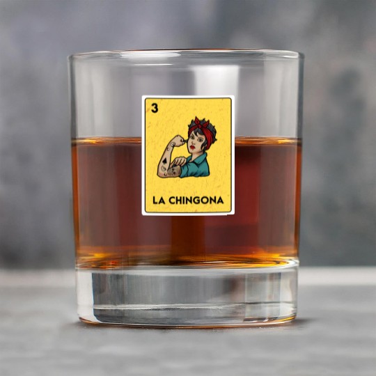 La Chingona Mexican Lottery Bingo Game Card Player Rock Glasses