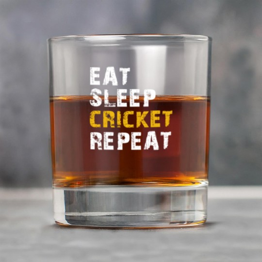 eat sleep cricket Rock Glasses