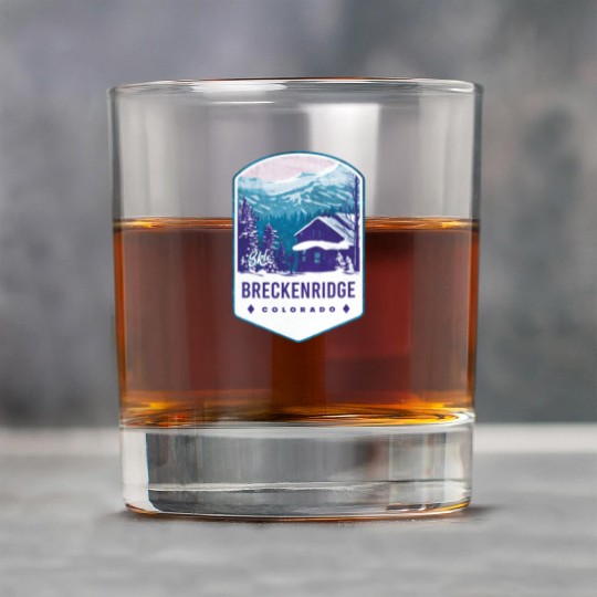 Breckenridge Colorado Ski Badge Rock Glasses