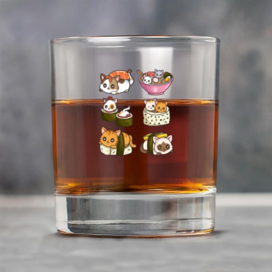 Sushi Cat Japanese Anime Rock Glasses
