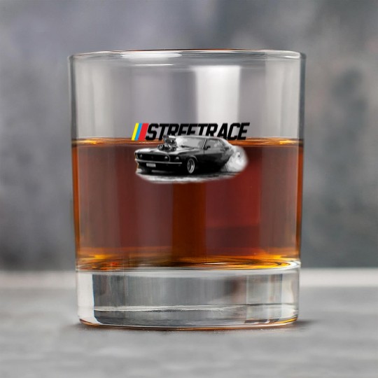STREET RACE Muscle Car Supercharger Turbo Burnout Rock Glasses