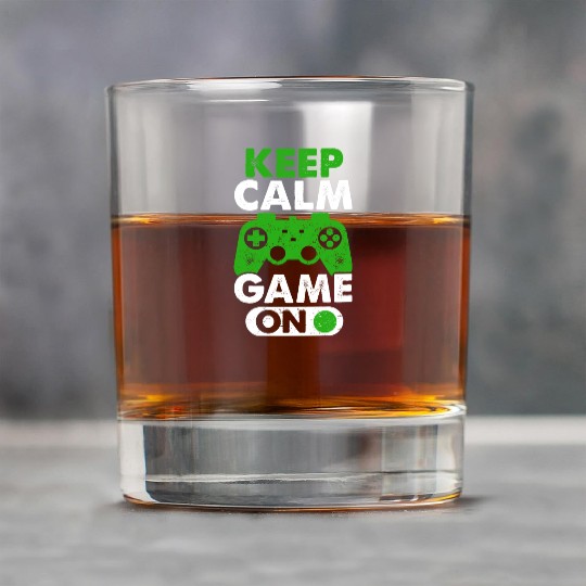 Keep Calm Game On Gamer Virtual Games Player Rock Glasses