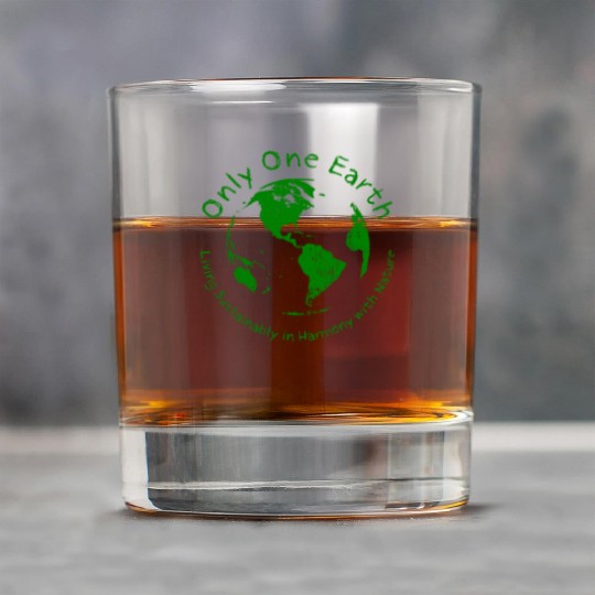 Only One Earth - dark green vintage design Rock Glasses