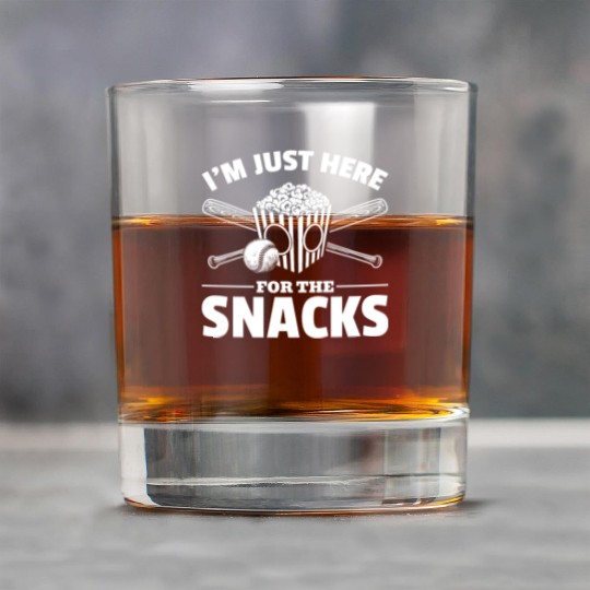 Popcorn Baseball Snack Food Lover Rock Glasses