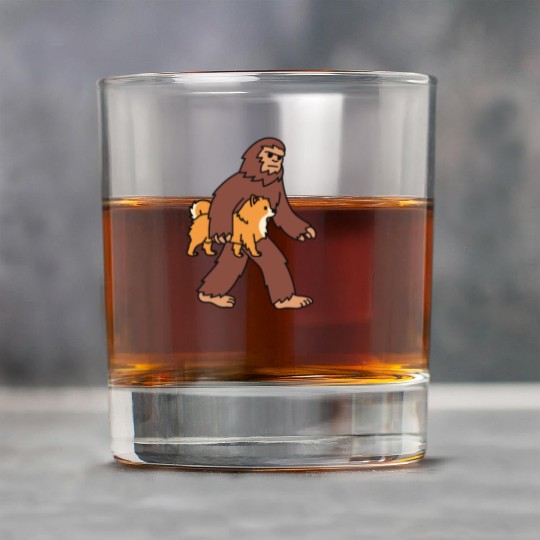 Bigfoot Sasquatch Walking Pomeranian Rock Glasses