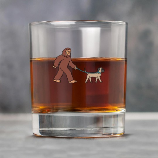 Bigfoot Sasquatch Walking English Mastiff Rock Glasses