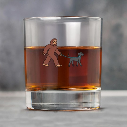 Bigfoot Sasquatch Walking Great Dane Rock Glasses