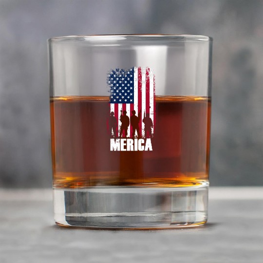 MERICA Independence Day USA 4th of July gift Rock Glasses