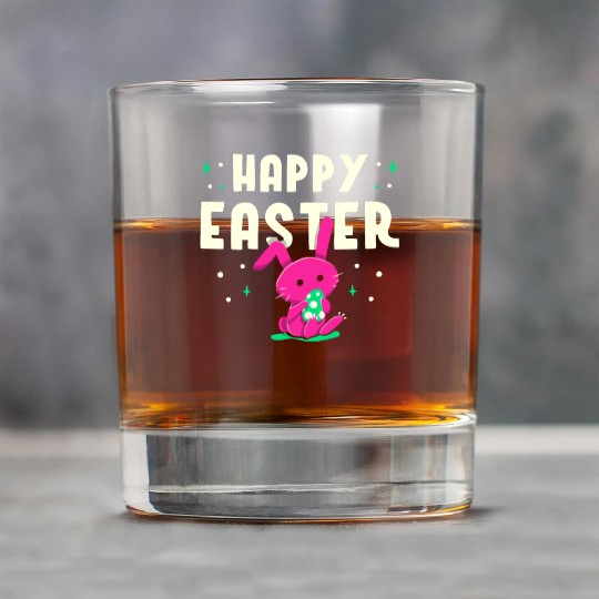 Happy Easter Egg Bunny Sayings Rock Glasses