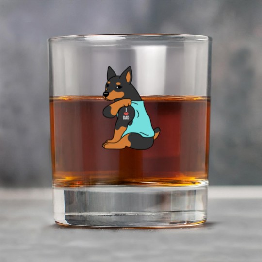 I Love Dad Miniature Pinscher Rock Glasses