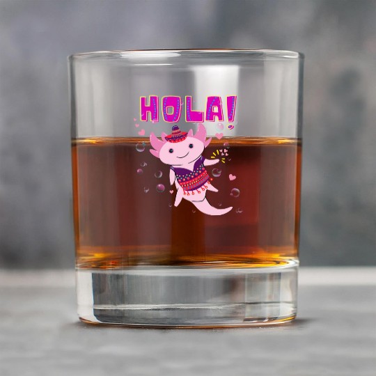 Hola Cute Axolotl - 4 Rock Glasses