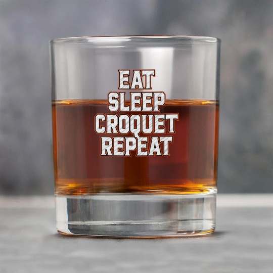 Croquet Repeat : Eat Sleep Croquetfather'smother's Rock Glasses