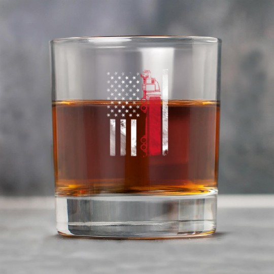 US American Flag Semi Truck Driver 18 Wheeler Rock Glasses