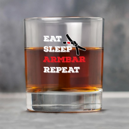 Vintage BJJ Eat Sleep Armbar Repeat Grappling Jiu Rock Glasses