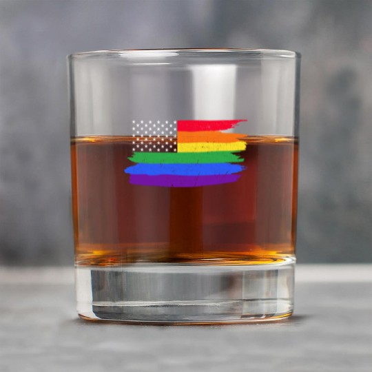 LGBTQ American Flag Colorful Lesbian Gay Pride Rock Glasses
