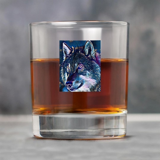 Cut Out Sticker Of Wolf In Midnight Rock Glasses