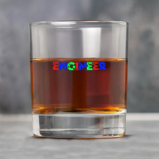 Engineer Christmas Snowflake Typography Rock Glasses