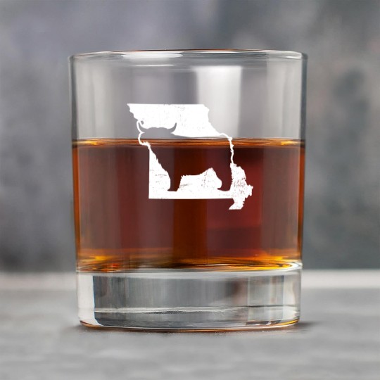 Highland Cow Patriotic Missouri 4th July Rock Glasses