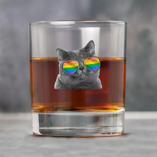 Cat LGBT Sunglasses Gay Pride Rainbow Flag Rock Glasses