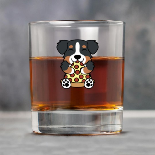 Bernese Mountain Dog Pizza Lover Rock Glasses
