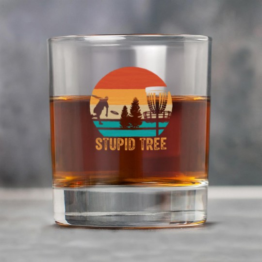 Stupid Tree Disc Golf Vintage Ultimate Frisbee Rock Glasses