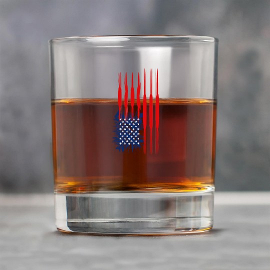 US Flag Vertical Rock Glasses American Stars Stripes