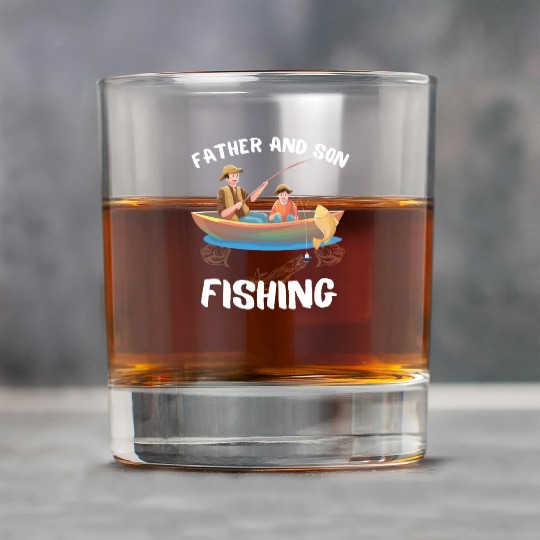 FATHER AND SON FISHING, DAUGTHER, FATHERS DAY, Rock Glasses