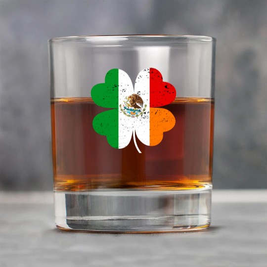 Irish Mexican Flag Mexico Ireland St Patrick's Day Rock Glasses