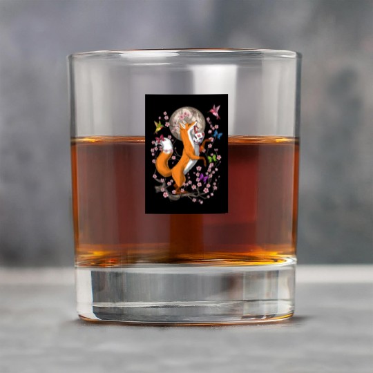 Fox Japanese Cherry Blossom Rock Glasses