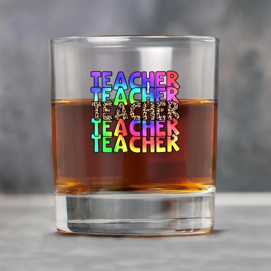 Teacher, colorful. Leopard Rock Glasses