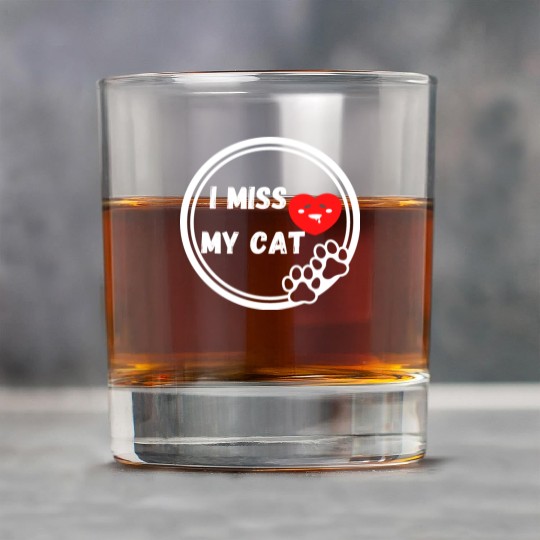 I miss my Cat Funny design Classic Rock Glasses
